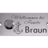 Edelstahlschild mit Klingelknopf 100 x 40 mm mit individuell Gravur, TEGravur, Rechteck