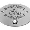 Edelstahlschild mit Klingelknopf 100 x 70 mm mit individuell Gravur, TEGravur, Oval