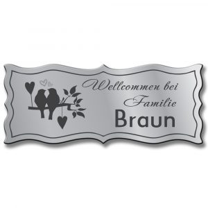 Türschild TEGravur „D-Series 260“ – personalisierte Eleganz aus Metall