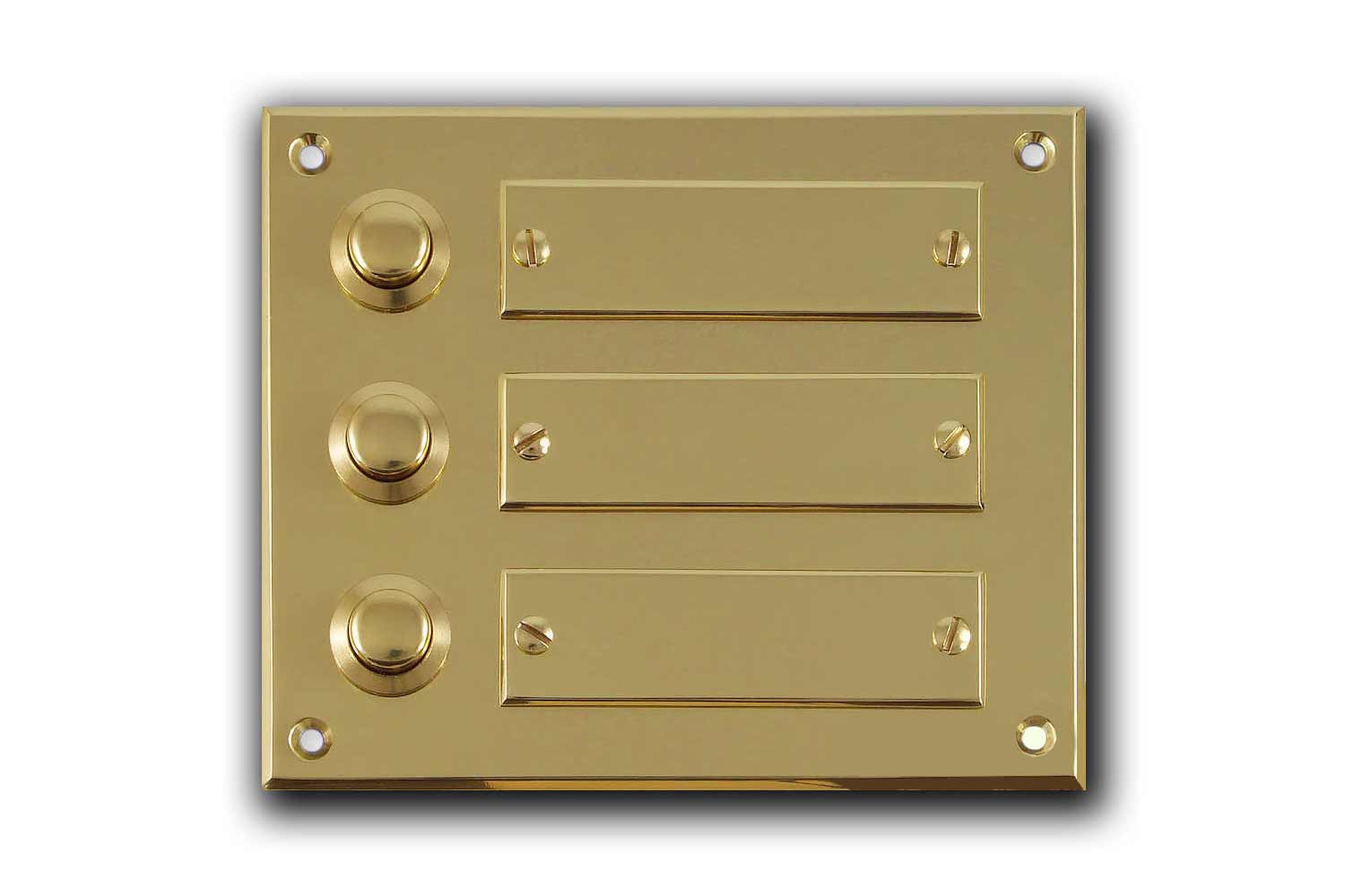 Messingschilder mit Klingelknopf & Gravur 120 х 100 mm