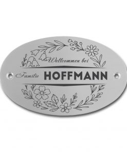 Edelstahlschild 100x67 mm mit individuell Gravur, TEGravur, Oval