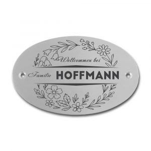 Edelstahlschild 100x67 mm mit individuell Gravur, TEGravur, Oval