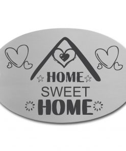 Edelstahlschild 122x73 mm mit individuell Gravur, TEGravur, Oval