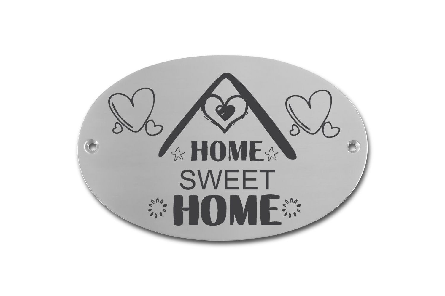 Edelstahlschild 122x73 mm mit individuell Gravur, TEGravur, Oval