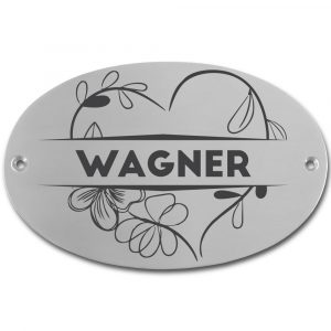 Edelstahlschild 125x83 mm mit individuell Gravur, TEGravur, Oval