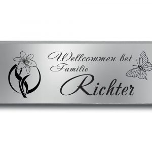 Edelstahlschild 140x50 mm mit individuell Gravur, TEGravur, Rechteck