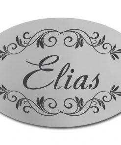 Edelstahlschild 150x95 mm mit individuell Gravur, TEGravur, Oval