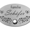 Edelstahlschild mit Klingelknopf 100 x 70 mm mit individuell Gravur, TEGravur, Oval