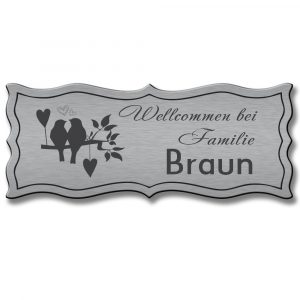 Türschild TEGravur „D-Series 260“ – personalisierte Eleganz aus Metall