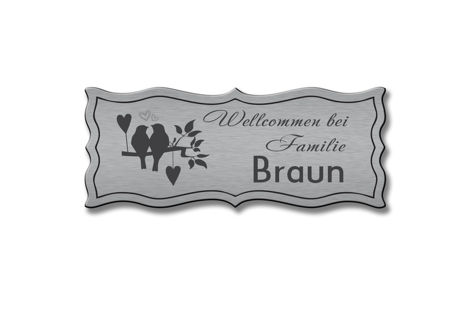 Türschild TEGravur „D-Series 260“ – personalisierte Eleganz aus Metall