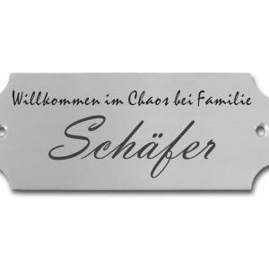 Edelstahlschild 100x40 mm mit individuell Gravur, TEGravur, nicht standardmäßig