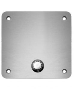 Edelstahlschild mit Klingelknopf 80 x 80 mm mit individuell Gravur, TEGravur, Quadrate