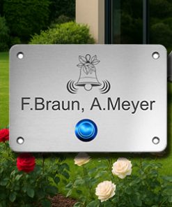 Edelstahlschilder mit Klingelknopf