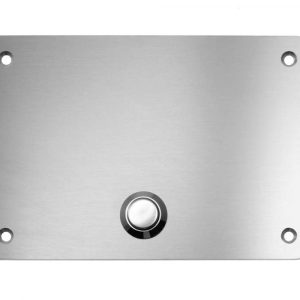 Edelstahlschild mit Klingelknopf 100 x 70 mm mit individuell Gravur, TEGravur, Rechteck