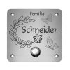 Edelstahlschild mit Klingelknopf 80 x 80 mm mit individuell Gravur, TEGravur, Quadrate