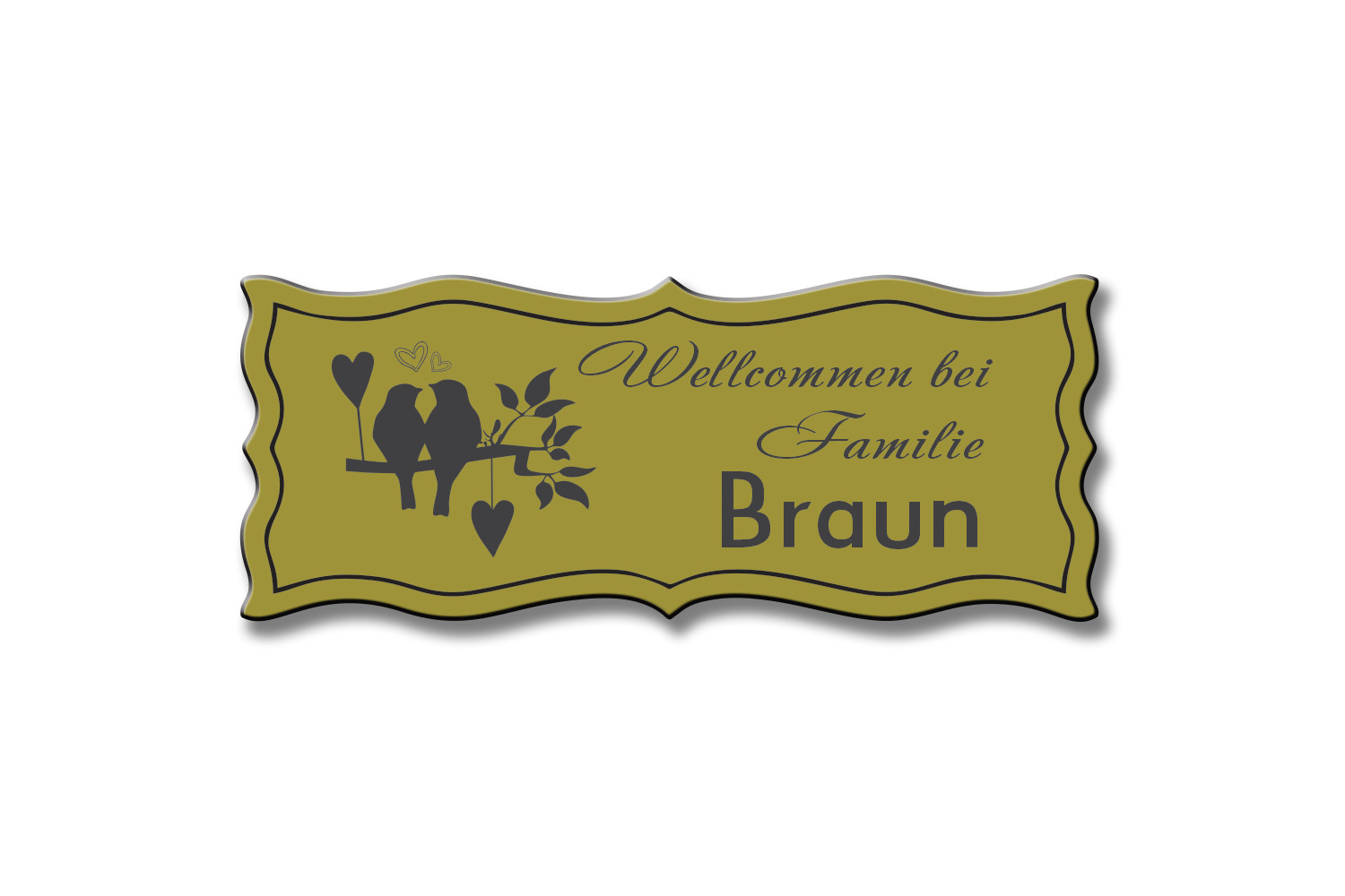 Türschild TEGravur „D-Series 260“ – personalisierte Eleganz aus Metall