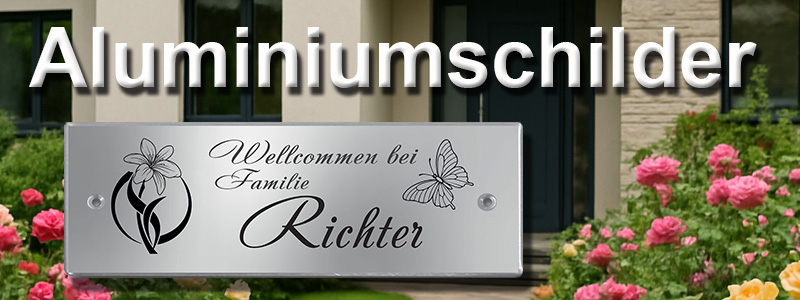 Exklusive Aluminiumschilder mit individueller Lasergravur – modern, präzise und langlebig