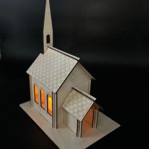 Die DIY-Leuchterkirche „Zeitlos“ , Bastelset Holzhaus
