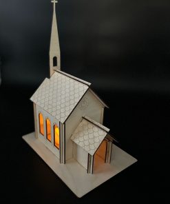 Die DIY-Leuchterkirche „Zeitlos“ , Bastelset Holzhaus