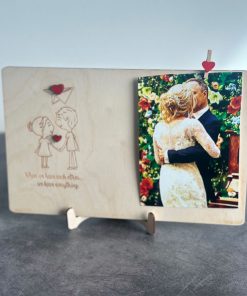 Einzigartiger Holz-Fotorahmen mit Gravur und tiefgründigem Liebeszitat, Natur, Dekoration, Personalisierte  Gravur,