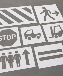 Bodenmarkierungs Schablonen Markierungsschablonen für Parkplätze Lagerhallen Wege und Sicherheitszonen