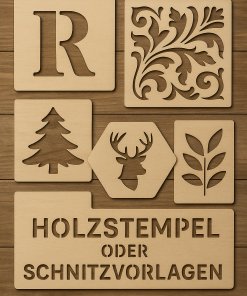 Holz Schablonen Stencil Vorlagen für Holzgravur Holzmalerei und DIY Holzprojekte