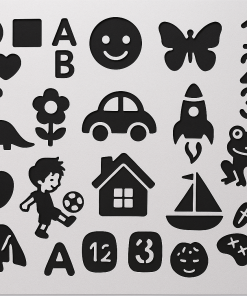 Kinder Schablonen Lernschablonen für Basteln Malen kreative Spiele und Schule