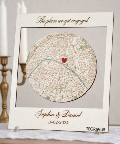 Personalisierte Holzwandkarte – Unser gemeinsamer Herzensort