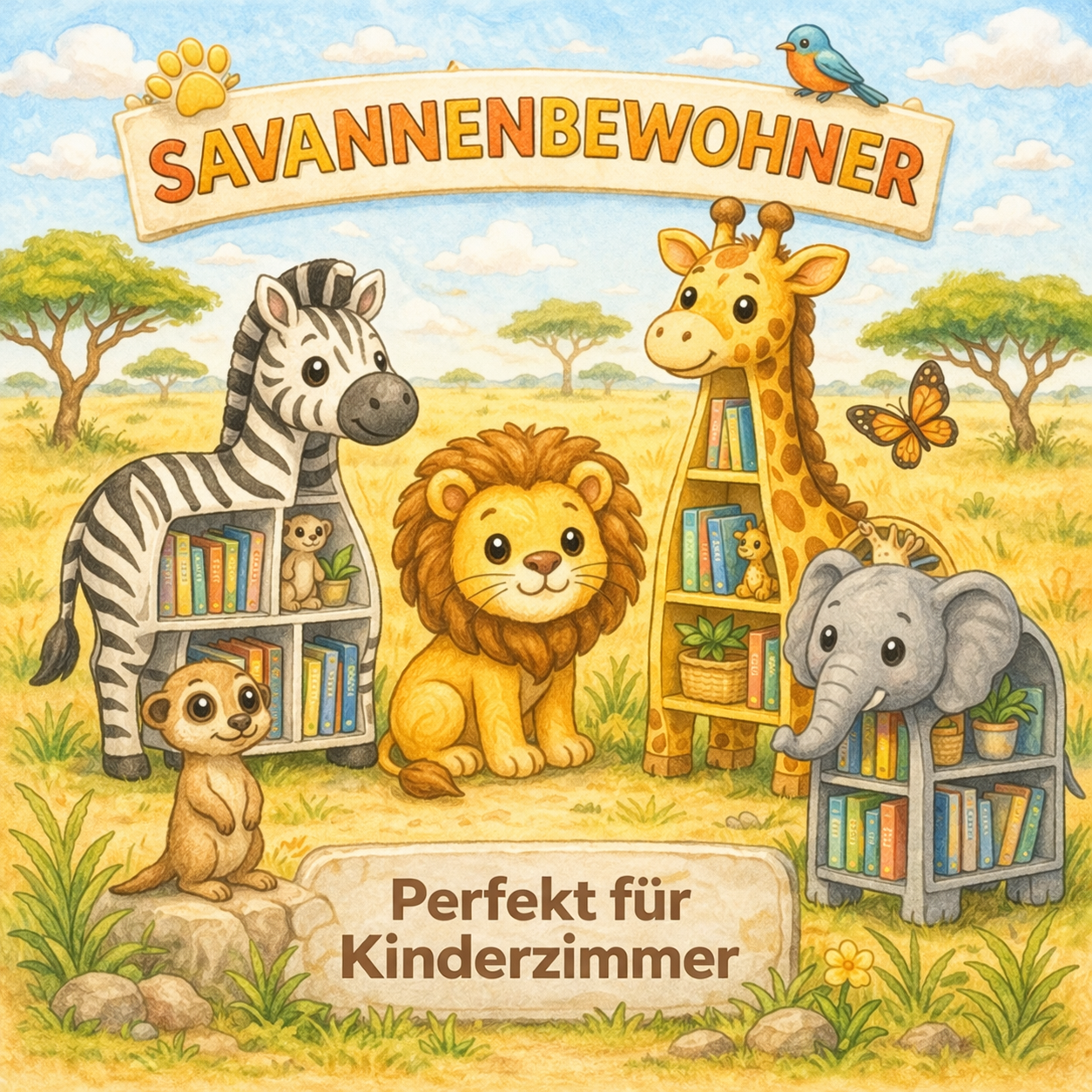 Savannenbewohner -Regale KiddyHop