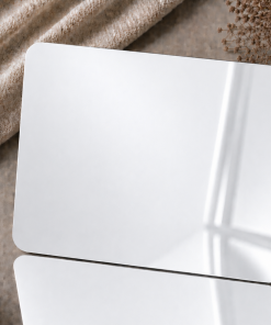 Blanko Metallkarten 0,21-0,3 mm, leer, für Lasergravur.  86 × 54 mm, Farbe Arctic White