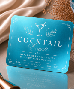 Cocktail Events Metall Einladungskarten