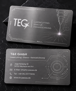 Futuristisch Metall Visitenkarten mit Gravur TEGravur