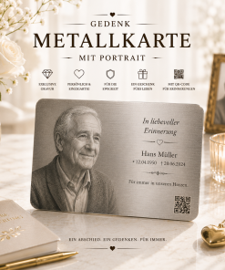 Gedenk Metallkarte mit Portrait