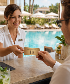 Hotel Pools Luxury Queue Card