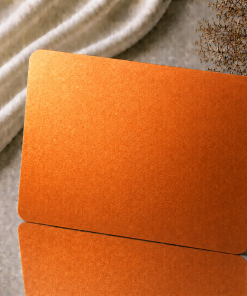 Blanko Metallkarten 0,4–0,5 mm Premium-Klasse moderner Metallkarten, 86 × 54 mm, Farbe Kupferorange