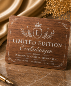Limited Edition Einladungen Metall Einladungskarten