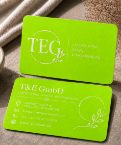 Logo Fokus Metall Visitenkarten mit Gravur TEGravur