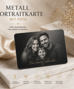 Metall Portraitkarte mit Foto