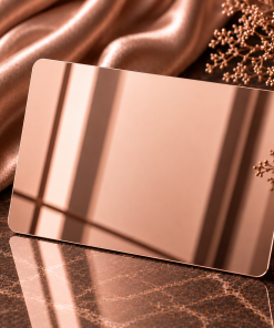 Blanko Metallkarten 0,21-0,3 mm, leer, für Lasergravur. 86 × 54 mm, Farbe Mirror Rose Gold
