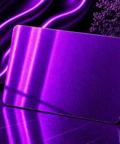 Blanko Metallkarten 0,21-0,3 mm, leer, für Lasergravur.  86 × 54 mm, Farbe Neon Purple