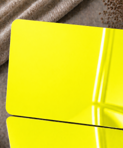 Blanko Metallkarten 0,21-0,3 mm, leer, für Lasergravur.  86 × 54 mm, Farbe Neon Yellow