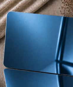 Blanko Metallkarten 0,21-0,3 mm, leer, für Lasergravur.  86 × 54 mm, Farbe Ocean Blue