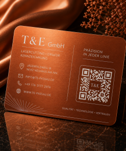 QR-Code integriert Metall Visitenkarten mit Gravur TEGravur