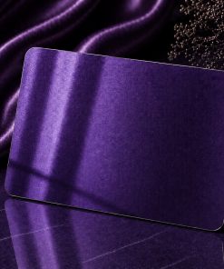 Blanko Metallkarten 0,21-0,3 mm, leer, für Lasergravur.  86 × 54 mm, Farbe Royal Purple