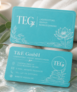 SPA / Wellness Style Metall Visitenkarten mit Gravur TEGravur
