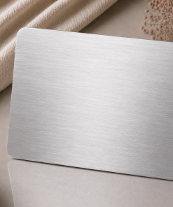 Blanko Metallkarten 0,4–0,5 mm Premium-Klasse moderner Metallkarten, 86 × 54 mm, Farbe Satin Silber