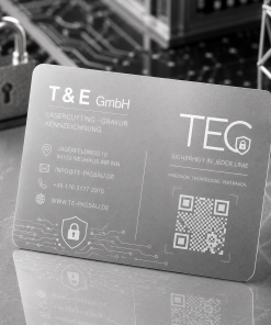 Security / Tech Style Metall Visitenkarten mit Gravur TEGravur
