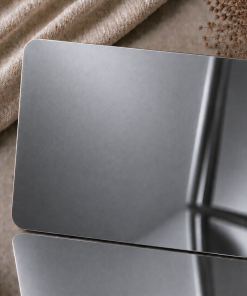 Blanko Metallkarten 0,21-0,3 mm, leer, für Lasergravur.  86 × 54 mm, Farbe Steel Grey