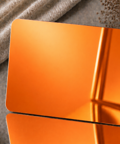 Blanko Metallkarten 0,21-0,3 mm, leer, für Lasergravur.  86 × 54 mm, Farbe Sunset Orange