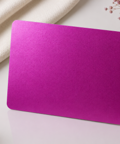 Blanko Metallkarten 0,4–0,5 mm Premium-Klasse moderner Metallkarten, 86 × 54 mm, Farbe Violett Pink